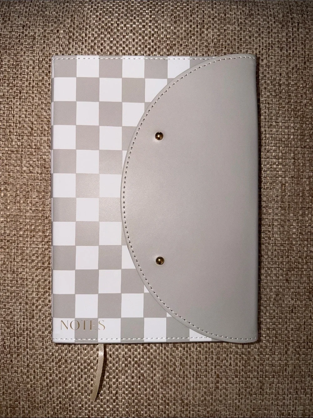 Neutral Check Notebook - gray/White